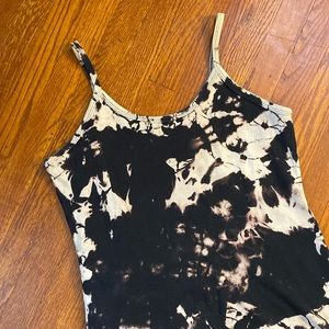 Black and tan tie dye thin strap maxi SMALL